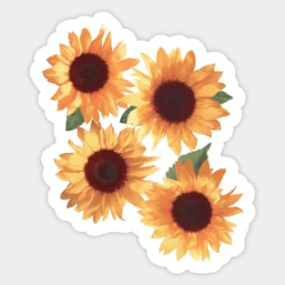 Happy Orange Sunflowers Sticker